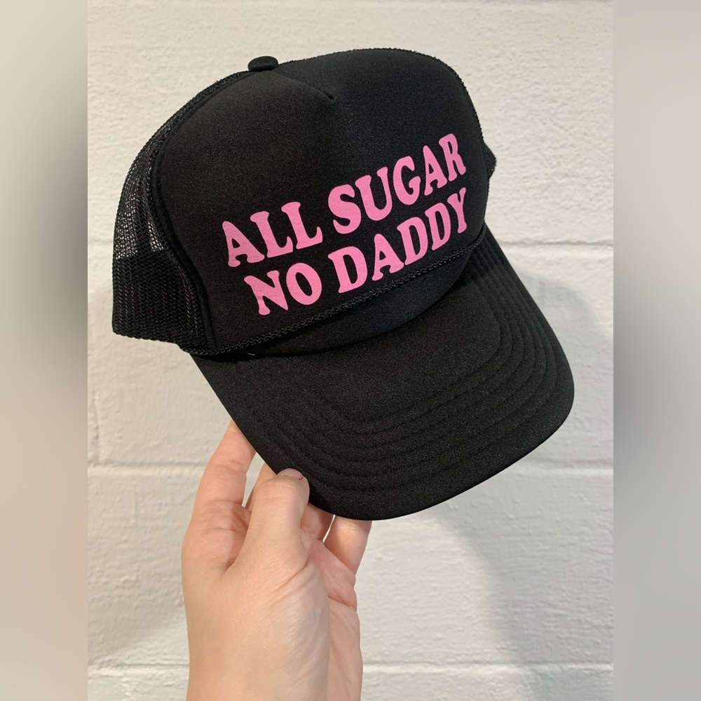 OTTO Black and Red Logo Mesh Trucker Hat